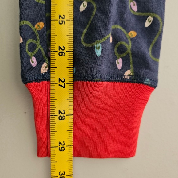 NWT Pact XS Navy Christmas Lights Pajama Set Organic Cotton Holiday Print Cozy - Picture 9 of 11